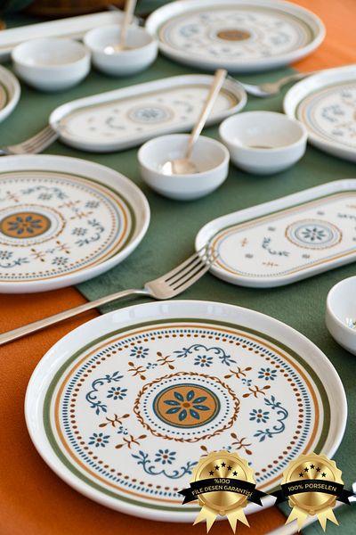 Farika Porselen Minel 6-Person 16-Piece Breakfast Set