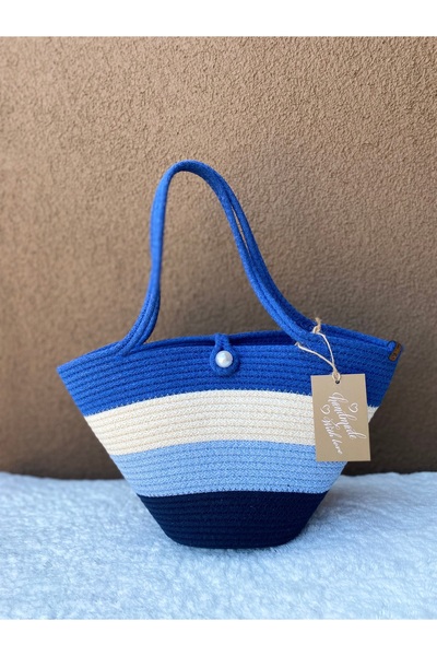 ELÇİÇEK HOME Ψάθινη τσάντα, τσάντα παραλίας, τσάντα ώμου (MINIBOY)
