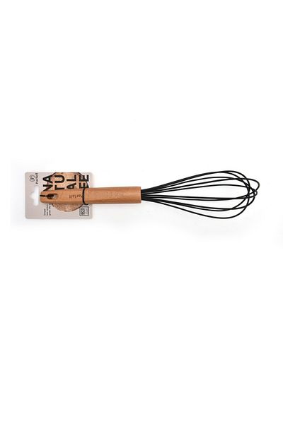 Parfait Silicone Whisk with Beech Wood Handle Brown and Navy Blue