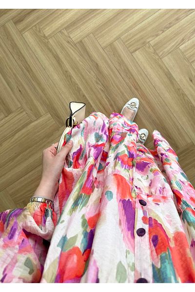 nizzell Women's New Mango Fabric Summer Long Dress |   Hijab Compatible Comfortable Loose Dress |   Casual and Stylish
