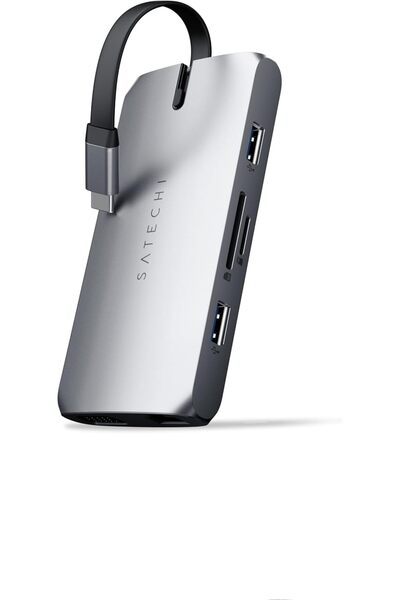 Satechi محول USB C متعدد المنافذ، موزع USB C 9 في 1، محول متعدد المنافذ أثناء التنقل - لأجهزة MacBoo M2/M1