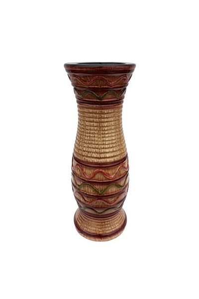 OEM Vaza din ceramica, multicolora, cu dungi, 10x30 cm, M2