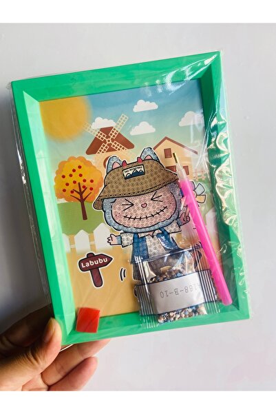 synshop Labubu Elmas Mozaik Kendin Yap Dıy Boyama Seti Boncuklu Taşlı Tablo (...