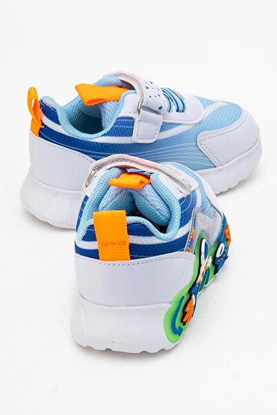 CCWAY AYAKKABI Çocuk Anorak Işıklı Spor Ayakkabı 21-25 BEYAZ SAX
