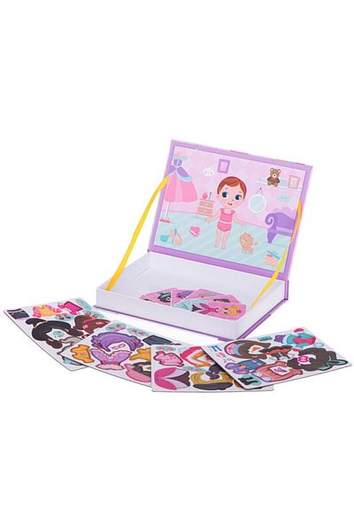 indiggo Joc Educativ, Carte Magnetica, Costum Fata, Include 51 de Piese de Puzzle, Roz