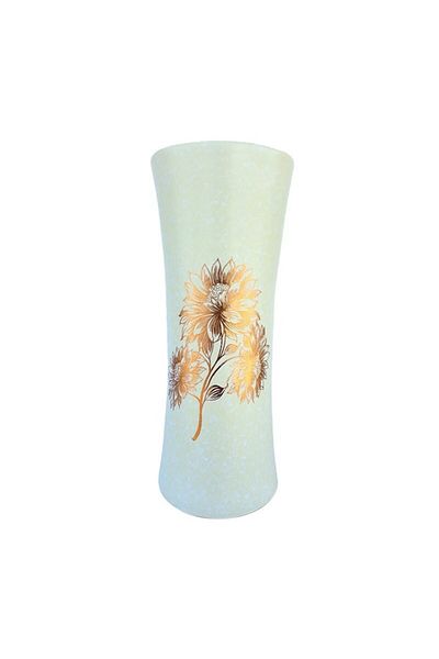 OEM Vaza din ceramica cu frunze aurii, 10x25 cm