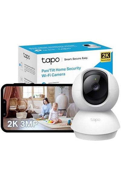tapo كاميرا مراقبة ذكية TP-Link Pan/Tilt، كاميرات مراقبة داخلية، رؤية دوارة 360 درجة، تعمل مع Alexa و
