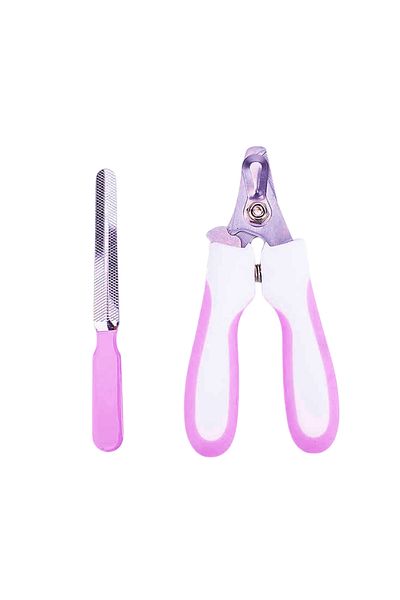 Ropet Set Cleste Profesional Taiat unghii animale si pila, Pisici, Caini, 15 cm, Roz