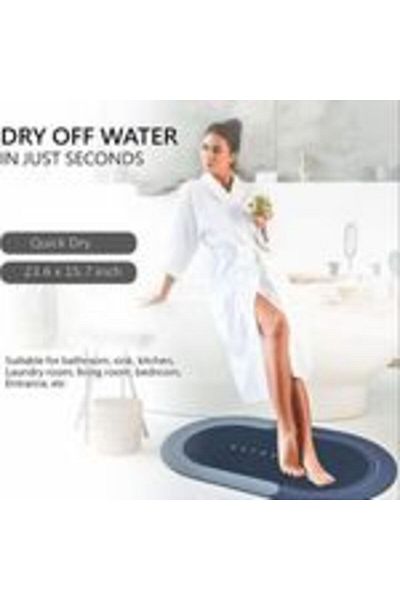 DAR Non-slip bath mat, absorbent and quick-drying backing, Oval 181-32