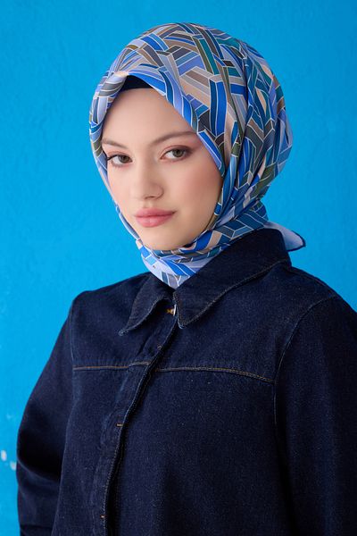 Belli Eșarfă din mătase pură twill 4119D (TWİLL)-33