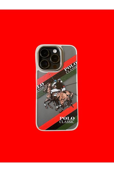 Polo Ralph Lauren Phone case compatible with iPhone 15 PRO, Polo Ralph Lauren, gray, red, green