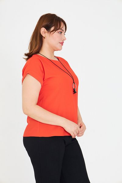 UNIQUE LADY Women's Modern Basic Blouse with Necklace |   Minimal and Elegant Style