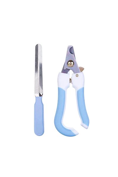 Ropet Set Cleste Profesional Taiat unghii animale si pila, Pisici, Caini, 13.5 cm, Albastru
