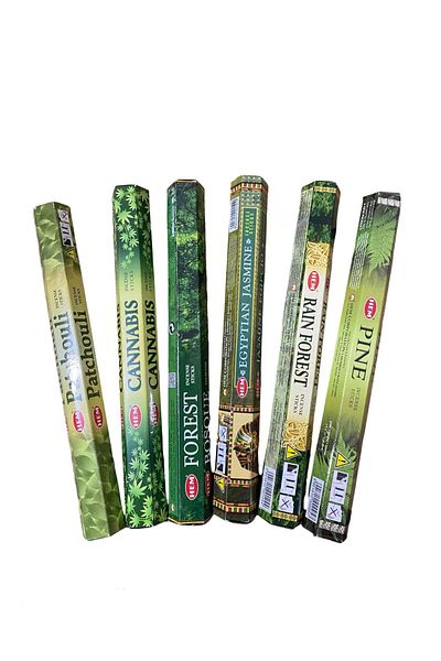 K KATHODE Mixed Set of 120 Scented Sticks Hem, Patchouli, Cannabis, Forest Bosque, Egyptian Jasmine