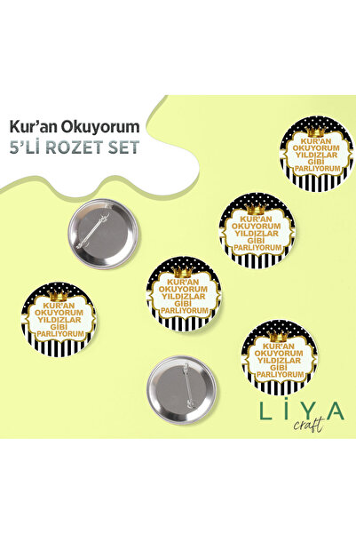 LiyaCraft 5 Adet Kur'an Okuyorum Rozet