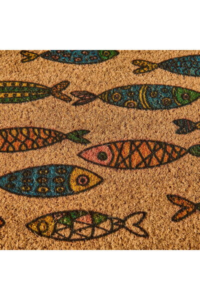 Chilai Home Koko Fish Half Moon Door Mat - Colorful - 45X75 cm