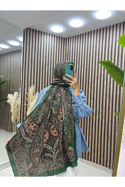 FLORA TEKSTİL Hijab Kaden Historical Victorian Pattern Shawl