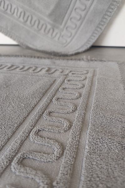 Sevim Set 2 prosoape pentru picioare cu ciucuri-50 x 70 cm-100% bumbac-Mop-Gri
