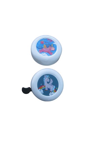 OEM Set of 2 children's bicycle bells with unicorn pattern, plastic, multicolor
