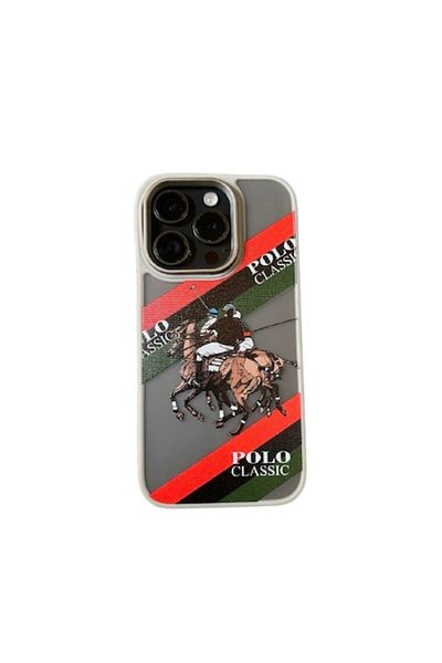 Polo Ralph Lauren Phone case compatible with iPhone 14 Pro, Polo Ralph Lauren, gray, red, green