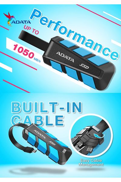 Adata SC740 External SSD Type-C USB3.2 Gen 2 | Solid State Drive Compatible with PS5 XBOX Iphone Android