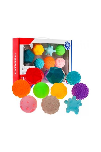 indiggo Set Bile Senzoriale Indiggo, Cauciuc Moale, 10 Piese, Multicolor