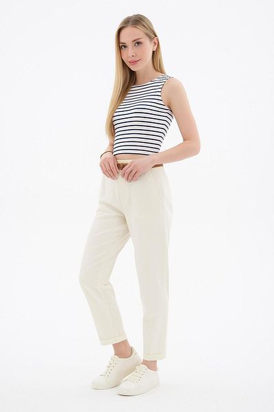 Fashion Friends Belted Trousers Ecru