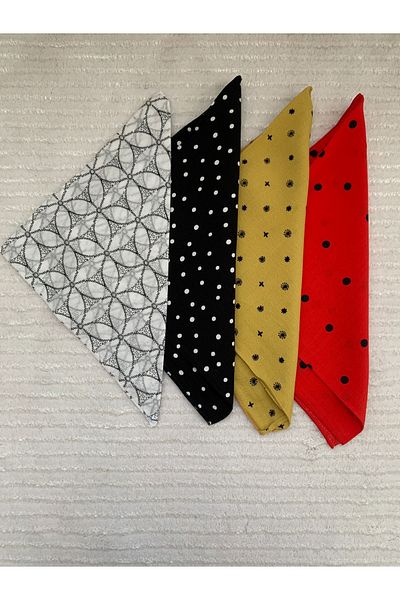 ÇELİKSİLVERTAKI Patterned Scarf Set of 4
