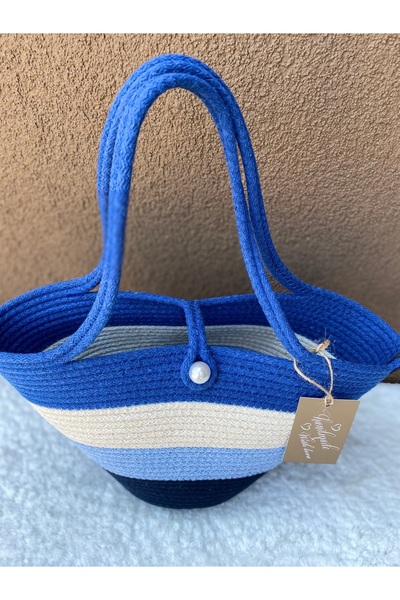 ELÇİÇEK HOME Ψάθινη τσάντα, τσάντα παραλίας, τσάντα ώμου (MINIBOY)