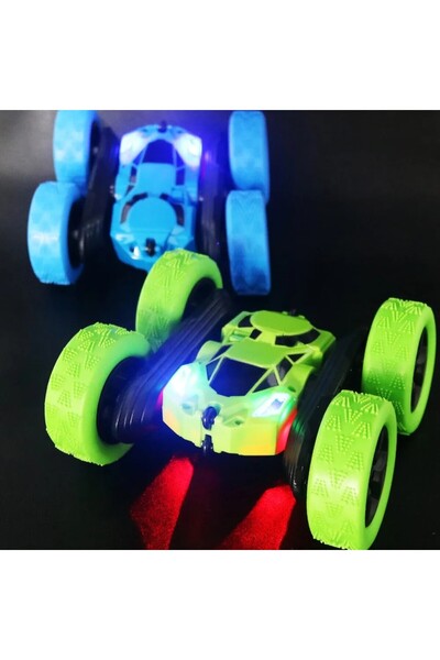 indiggo StuntRaceCar Remote Control Car, 4x4 Off-Road Vehicle, LED Lighting, Green