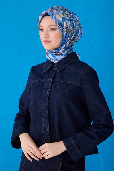 Belli Eșarfă din mătase pură twill 4119D (TWİLL)-33
