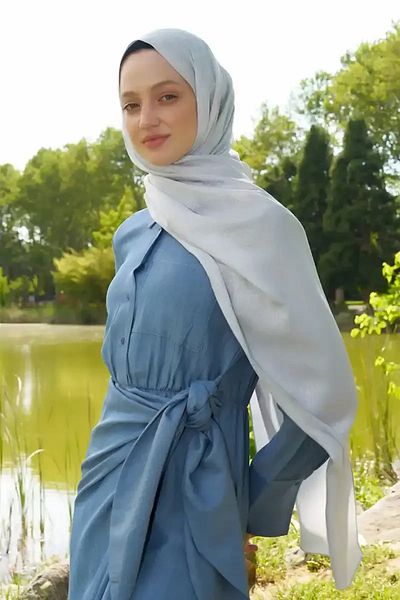 Madame Polo Elegance Ethnic Pattern Jacquard Shawl - Ασημί