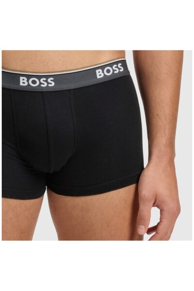 BOSS Erkek Logolu Bel Bantlı 3'lü Paket Siyah Boxer 50531701-960