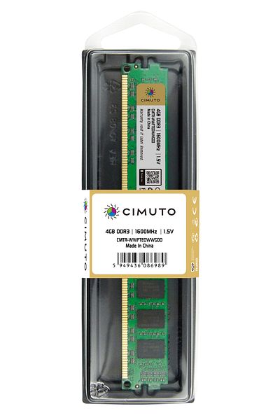 CIMUTO RAM memory 4 GB dimm DDR3 1600 Mhz, CIMUTO, for computer