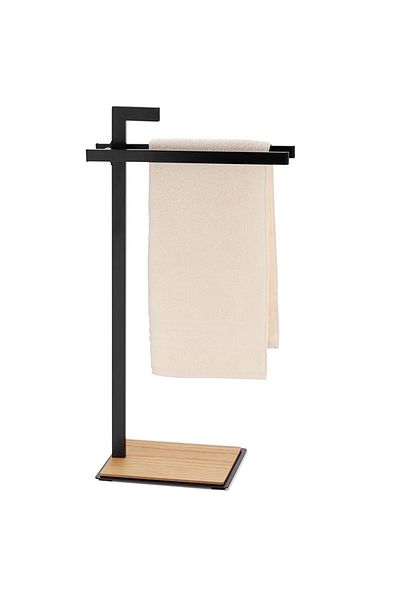 Kela Towel rack Oak black metal