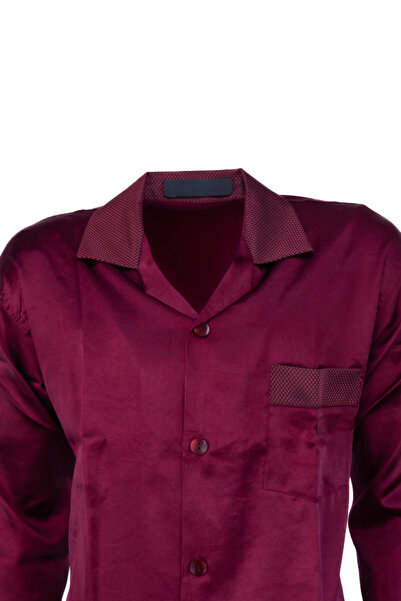 Oppland Σετ ανδρικές πιτζάμες Κομψό κλασικό μοντέλο Premium πολυτελές σατέν ύφασμα Voldam Model Full Mold με τσέπες