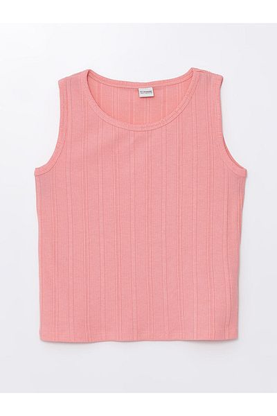 LC Waikiki Lcw Kids Pink Crew Neck Girl's Singlet S4Bg90Z4Nvy25