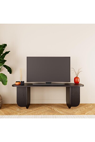 Bimossa B0050 Beca Tv Ünitesi 100 cm Siyah Tv Sehpası Televizyon Ünitesi, Minimalist, Modern, 45 inç Tv