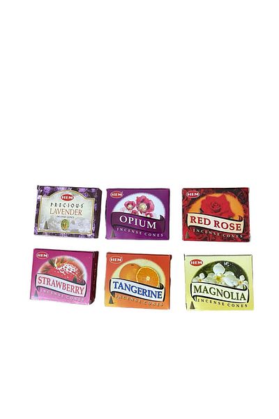 K KATHODE Mixed Set of 60 Scented Cones Hem, Lavander, Opium, Red Rose, Strawberry, Tangerine, Magnolia