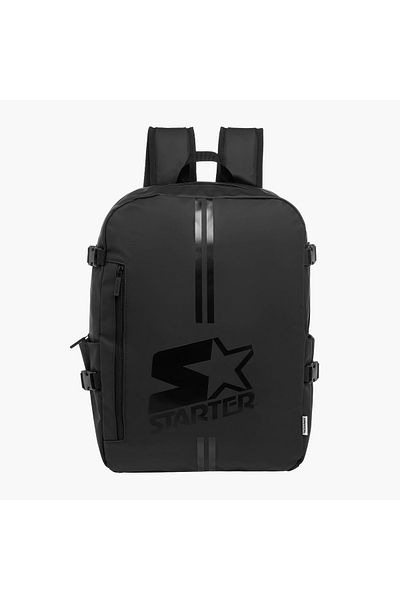 Starter Starter Logo Print Backpack with Adjustable Straps and Zip Closure