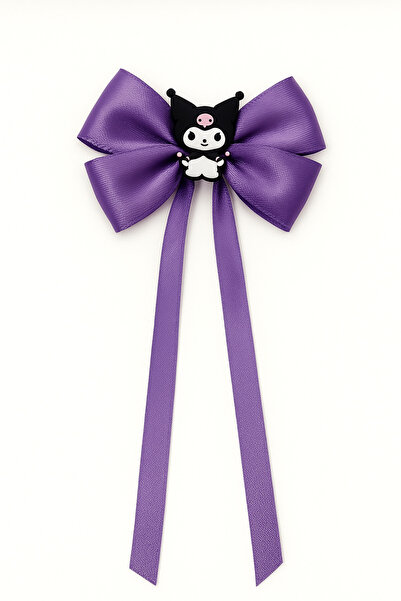 MakeWell Mor Beyaz Siyah Renkli Kuromi Tasarımlı Fiyonklu Çocuk Tokası