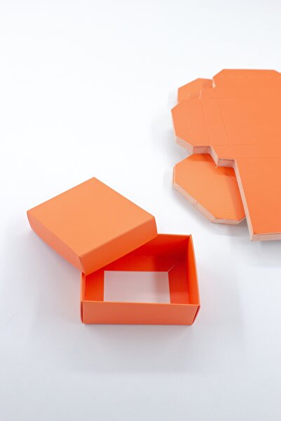 carton box Karton Kutu Turuncu Katlamalı Küçük Takı Hediye Kutusu 25 adet (6 cm X 8 cm X 3 cm) (Süngersiz)