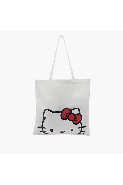SP Characters Hello Kitty Print Shopper Bag with Double Handles