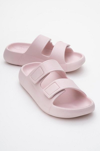 CCWAY AYAKKABI Women's Velcro Slippers Powder