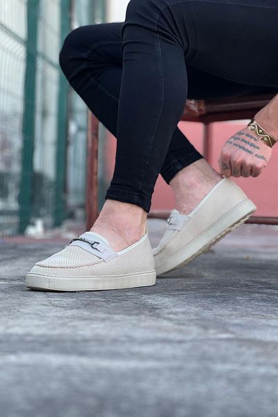 Celira Hs060 Beige Knitwear Ballerina Men's Casual Shoes