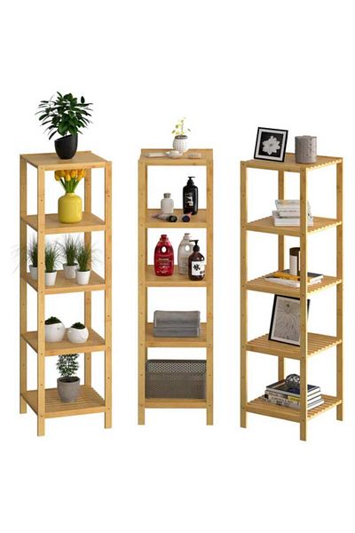 Edco Bathroom shelf 5 bamboo shelves