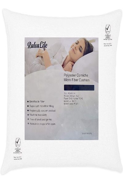 RAHALIFE HOME SOLUTION Cushion 40x40 cm – Soft White Microfibre Polyester Corniche Pillow