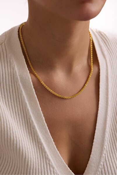 Tufanlar Kuyumculuk 14 Ayar Işıltılı Altın Zincir Kolye (3 mm)