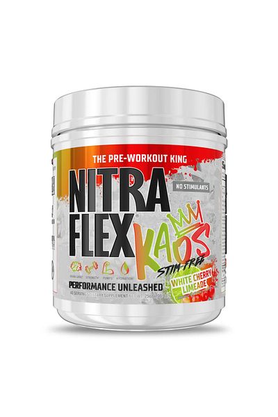 GAT SPORT Nitraflex, Kaos, Stim Free, Pre Workout King, 706g, White Cherry Limeade, 40 Servings