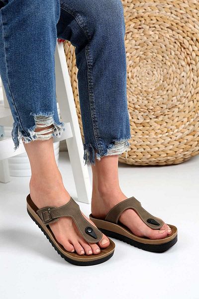 CCWAY AYAKKABI Women's Flip Flops Mink Matte